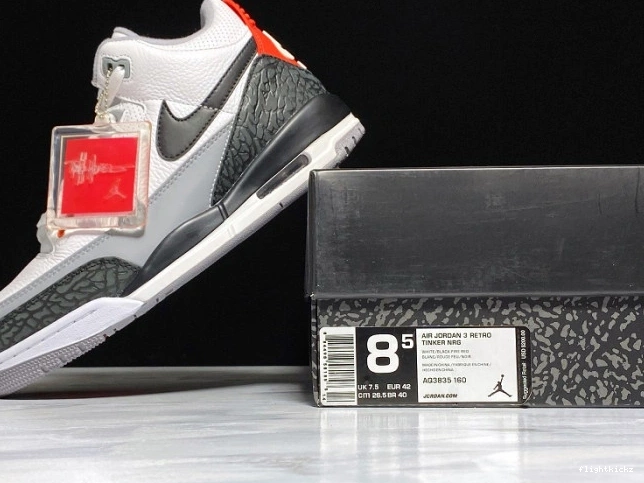 3 mens Jordan Air Retro Fire NRG Red AQ3835-160 Tinker 1120